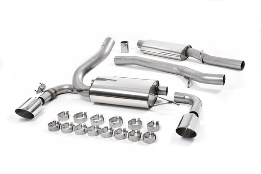Ford Focus MK3 RS - Resonated (Quieter) Cat-Back Exhaust System with Polished GT-115 Trims