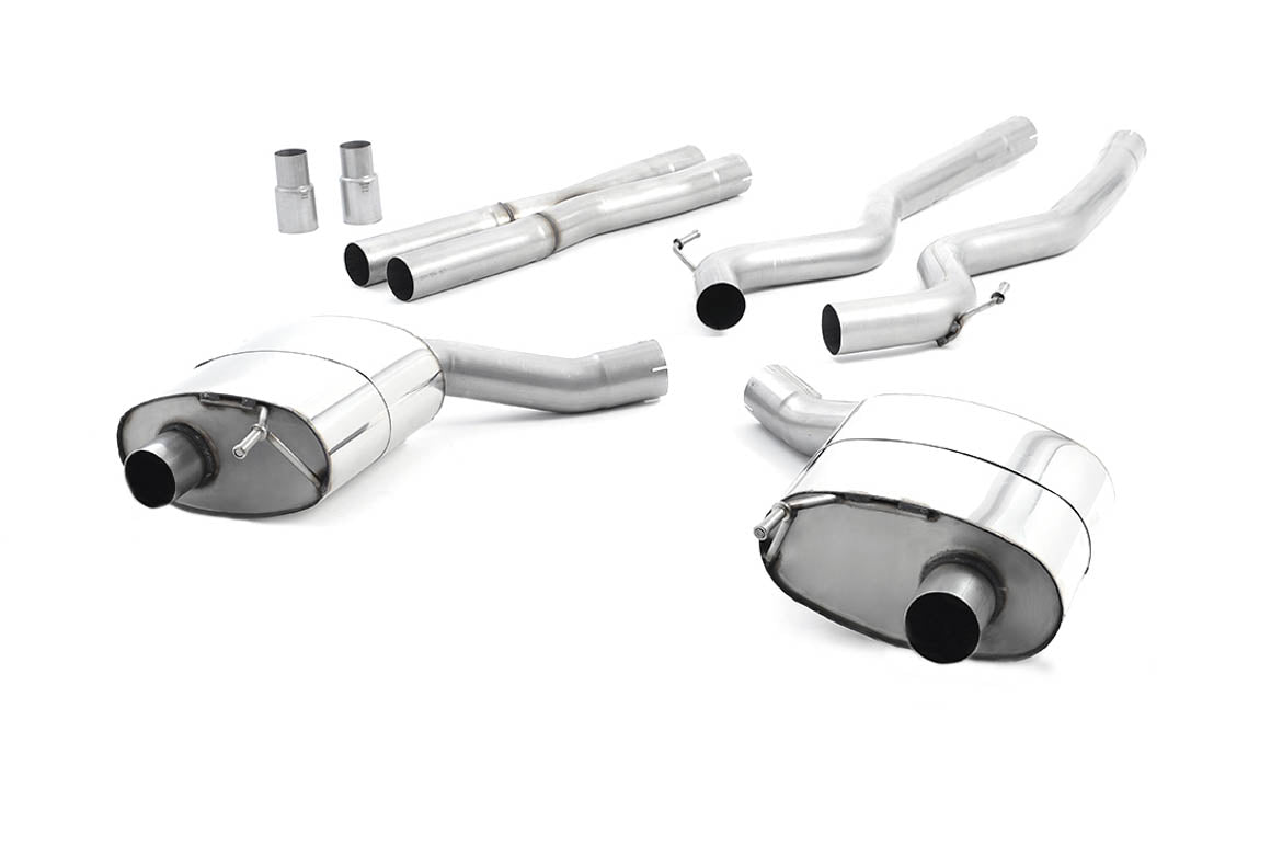 Ford Mustang 5.0 V8 GT (Fastback) - Non-Resonated (Louder) Cat-Back Exhaust System with Burnt Titanium GT-100 Trims