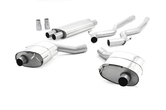 Ford Mustang 5.0 V8 GT (Fastback) - Resonated (Quieter) Cat-Back Exhaust System with Titanium GT-100 Trims