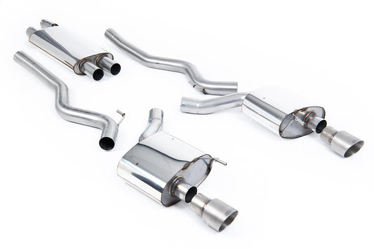 Ford Mustang 2.3 (S550 Fastback) - Resonated (Quieter) Cat-Back Exhaust System with GT-100 Titanium Trims