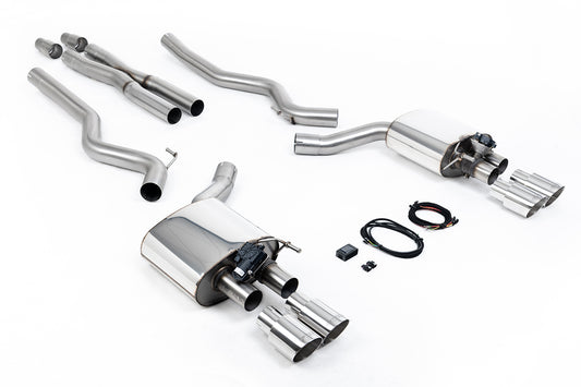 Ford Mustang 5.0 V8 GT (Fastback) - Valved Cat-Back Exhaust System with Quad Polished GT-90 Trims