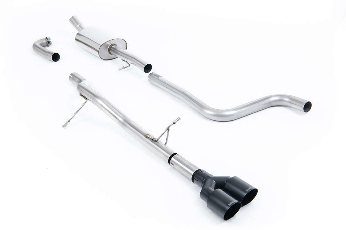 Ford Fiesta MK8 1.0T ST Line (Non GPF Models) - Non-Resonated (Louder) Cat-Back Exhaust System with Twin GT-90 Cerakote Black Trims