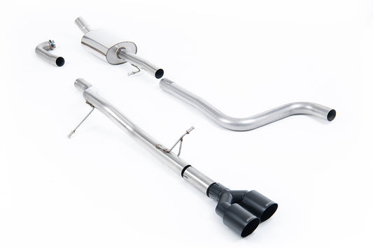 Ford Fiesta MK8 1.0T ST Line (Non GPF Models) - Non-Resonated (Louder) Cat-Back Exhaust System with Twin GT-90 Cerakote Black Trims
