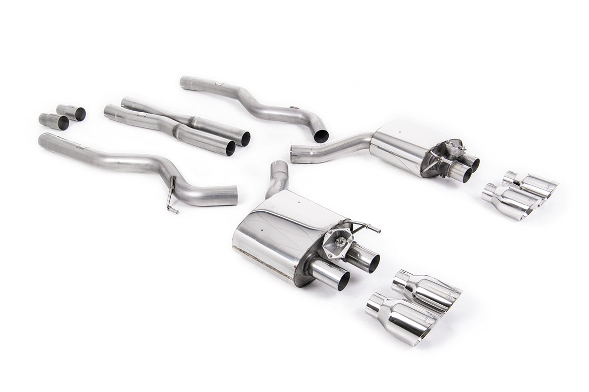 Ford Mustang 5.0 V8 GT (Fastback - Facelift) - Cat-Back Exhaust System with Polished GT-100 Trims