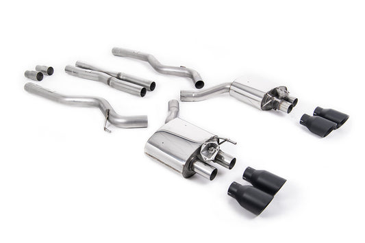 Ford Mustang 5.0 V8 GT (Fastback - Facelift) - Cat-Back Exhaust System with Black Cerakote Trims GT-100 Trims