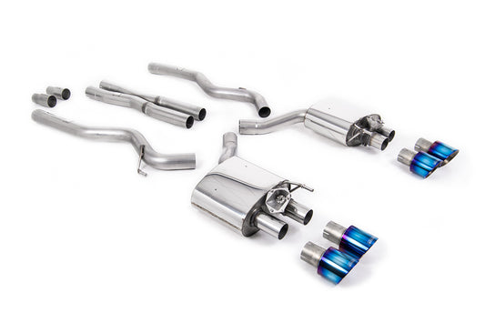 Ford Mustang 5.0 V8 GT (Fastback - Facelift) - Cat-Back Exhaust System with Burnt Titanium Trims GT-100 Trims