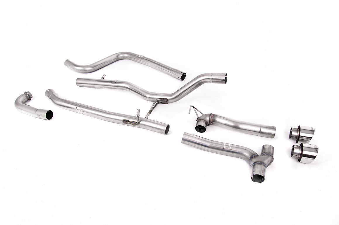 Ford Fiesta MK8 1.0T ST Line (Non GPF Models) Dual Outlets - Non Resonated (Louder) Dual Outlet Exhaust System with Polished GT-100 Trim (Requires Maxton Diffuser)