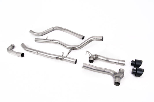 Ford Fiesta MK8 1.0T ST Line (Non GPF Models) Dual Outlets - Non-Resonated (Louder) Dual Outlet Exhaust System with Cerakote Black GT-100 Trims (Requires Maxton Diffuser)