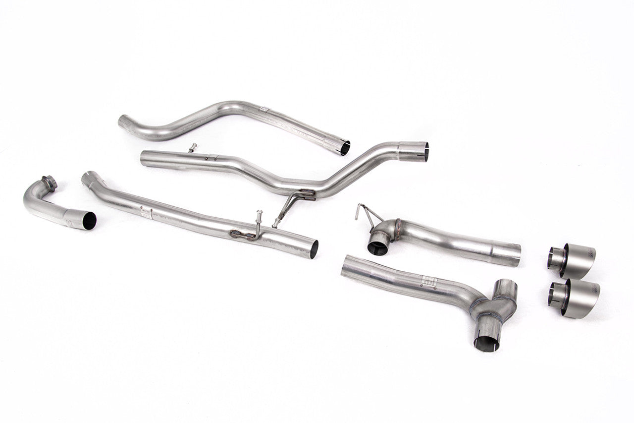 Milltek Cat-back - Dual Outlet Systems (Requires Maxton Diffuser) Non-Resonated (Louder) with Brushed Titanium GT-100 Trims - Fiesta - MK8 1.0T EcoBoost ST-Line 3 & 5 Door (Non-OPF/GPF Models - TMC Motorsport