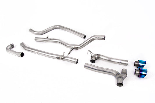 Milltek Cat-back - Dual Outlet Systems (Requires Maxton Diffuser) Non-Resonated (Louder) with Burnt/Blue Titanium GT-100 Trims - Fiesta - MK8 1.0T EcoBoost ST-Line 3 & 5 Door (Non-OPF/GPF Mod - TMC Motorsport