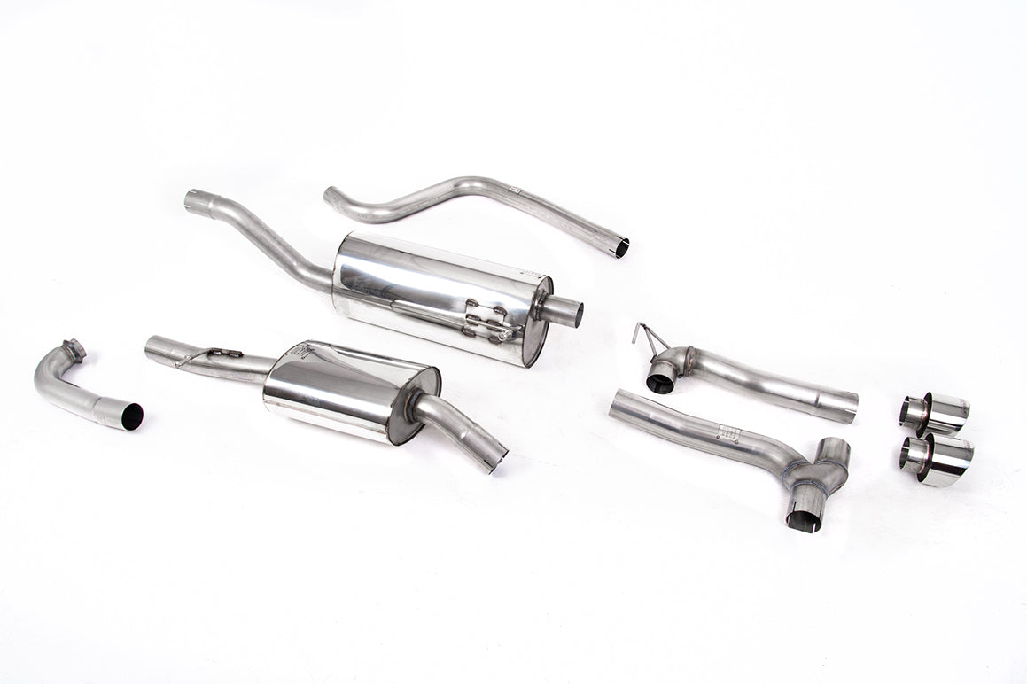 Ford Fiesta MK8 1.0T ST Line (Non GPF Models) Dual Outlets - Resonated (Quieter) Dual Outlet Exhaust System with Polished GT-100 Trims (Requires Maxton Diffuser)