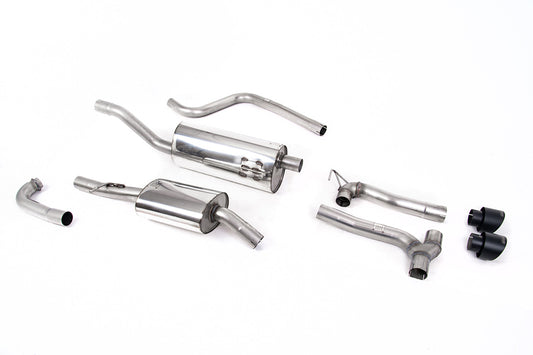 Milltek Cat-back - Dual Outlet Systems (Requires Maxton Diffuser) Resonated with Cerakote Black GT-100 Trims - ECE Approved - Fiesta - MK8 1.0T EcoBoost ST-Line 3 & 5 Door - 2017 - SSXFD376 - TMC Motorsport