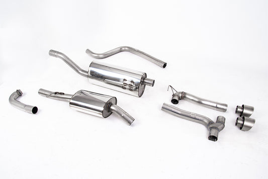 Ford Fiesta MK8 1.0T ST Line (Non GPF Models) Dual Outlets - Resonated (Quieter) Dual Outlet Exhaust System Brushed Titanium GT-100 Trims (Requires Maxton Diffuser)