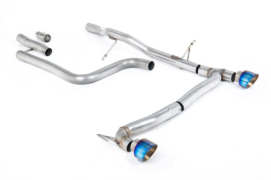 Ford Fiesta MK8 1.0T ST Line (GPF Models) Dual Outlets - Non-Resonated (Louder) GPF/OPF Back  with Burnt/Blue Titanium GT-100 Trims (Requires Maxton Diffuser)