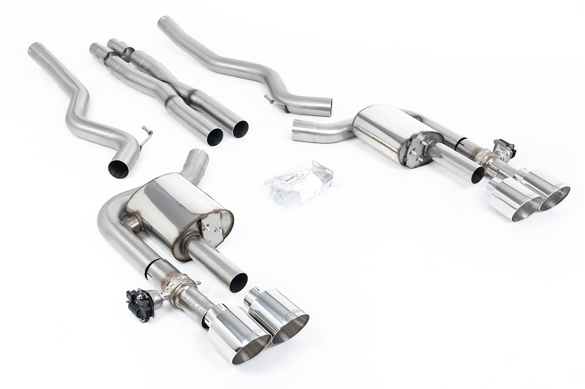 Ford Mustang 5.0 V8 Dark Horse/ Mach 1 - Active Valved Cat Back with X Pipe and Polished Tips