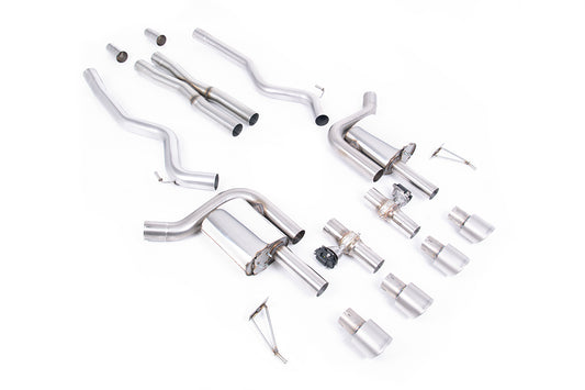 Ford Mustang 5.0 V8 GT (S650 Fastback) - Active Valved Cat Back with X Pipe and Brushed Titanium Tips