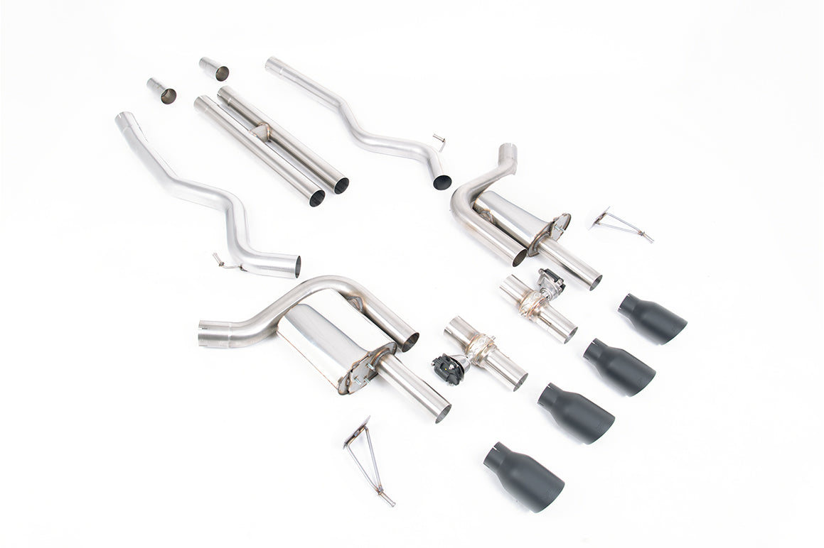 Ford Mustang 5.0 V8 GT (S650 Fastback) - Active Valved Cat Back with H Pipe and Cerakote Tips
