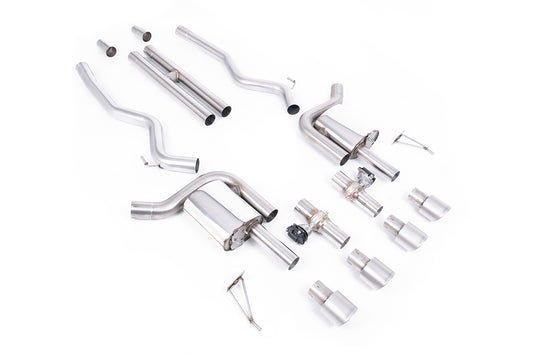 Ford Mustang 5.0 V8 GT (S650 Fastback) - Active Valved Cat Back with H Pipe and Brushed Titanium Tips