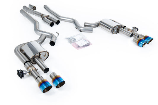 Ford Mustang 2.3 (S650 Fastback) - Valved Non-Resonated Cat-back with Burnt/Blue Titanium Trims