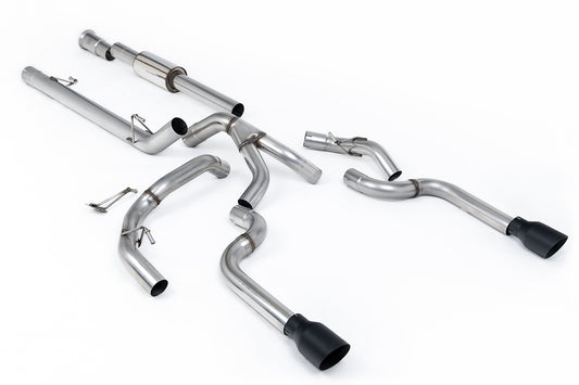 Ford F150 5.0 V8 Supercrew - Race Part-Resonated (Louder) Cat-back with Dual Cerakote Black Tips