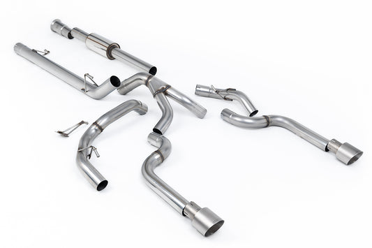 Ford F150 5.0 V8 Supercrew - Race Part-Resonated (Louder) Cat-back with Dual Brushed Titanium Tips