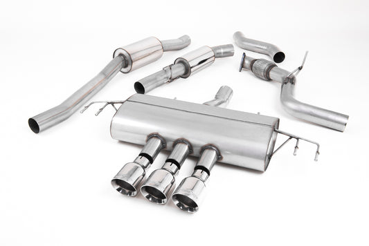 Honda Civic FK8 Type R - Resonated Cat-Back Exhaust System with 3 x Polished GT-100 Trims