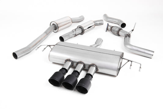 Honda Civic FK8 Type R - Resonated Cat-Back Exhaust System with 3 x Cerakote Black GT-100 Trims