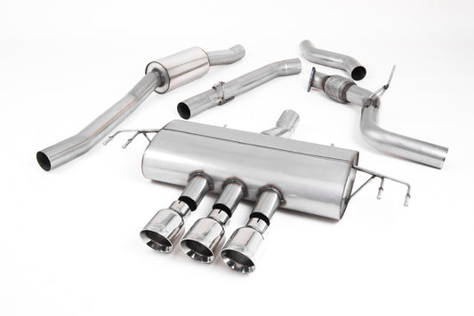 Honda Civic FK8 Type R - Part Resonated Road+ Cat Back with 3 x Polished GT-100 Trims