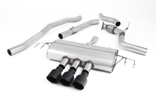 Honda Civic FK8 Type R - Non-Resonated (Louder) Cat-Back Exhaust System with 3 x Cerakote Black GT-100 Trims