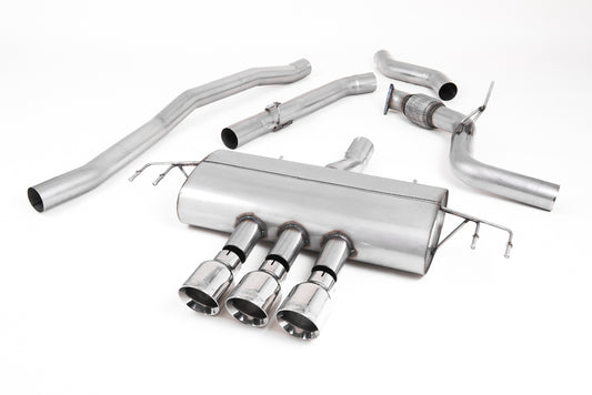 Honda Civic FK8 Type R - Non-Resonated (Louder) Cat-Back Exhaust System with 3 x Polished GT-100 Trims