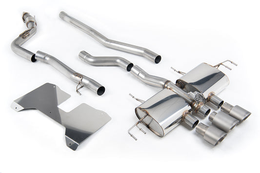 Honda Civic FL5 Type R - Non Resonated (Loudest) Valved Catback with OE Style 2 x 4" and 1 x 4.5" Brushed Titanium Trims