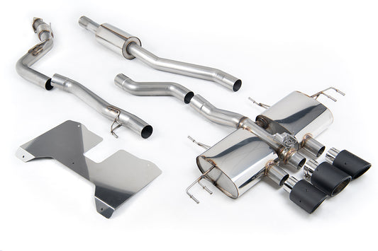 Honda Civic FL5 Type R - Part Resonated (Road+) Valved Catback with OE Style 2 x 4" and 1 x 4.5" Carbon Fibre Trims