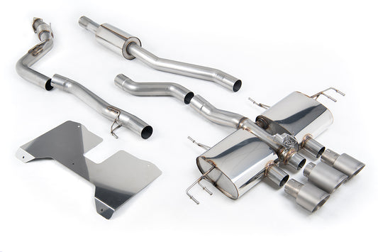 Honda Civic FL5 Type R - Part Resonated (Road+) Valved Catback with OE Style 2 x 4" and 1 x 4.5" Brushed Titanium Trims