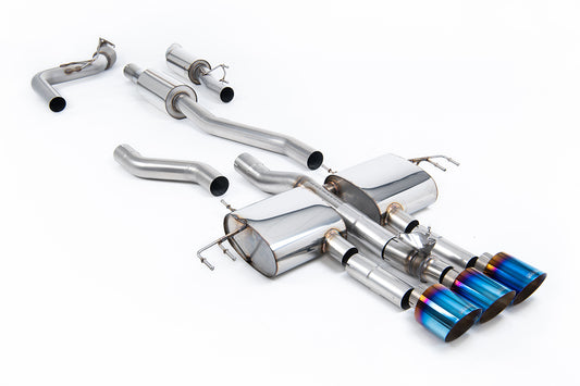 Honda Integra DE5 Type S - Resonated (Quietest) Cat-Back with 3 x GT-115 Burnt/Blue Titanium Trims