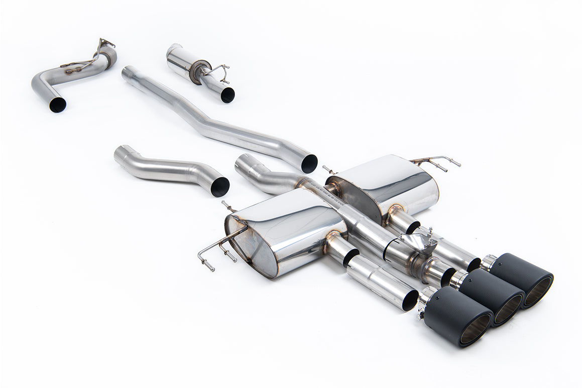 Honda Integra DE5 Type S - Part Resonated (Mid Volume) Cat-Back with 3 x JET-115 Carbon Trims