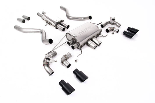 Land Rover Defender 90 5.0 V8 (GPF Models) - Resonated (Quieter) GPF/OPF Back Valved System with Quad GT-90 Cerakote Black Trims