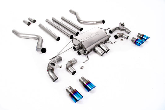Land Rover Defender 110 5.0 V8 (NAS Non GPF Models) - Cat Back Valved System with Burnt Titanium Trims - Non Resonated (Loudest)