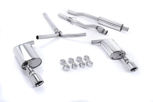 Mini Cooper S R55 Clubman - Resonated (Quieter) Cat-Back Exhaust System with Polished Dual JET Trims