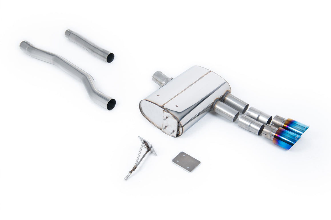 Mini Cooper S F55 (LCI Only) - GPF/OPF Back Exhaust System with Burnt Titanium GT-90 Trims