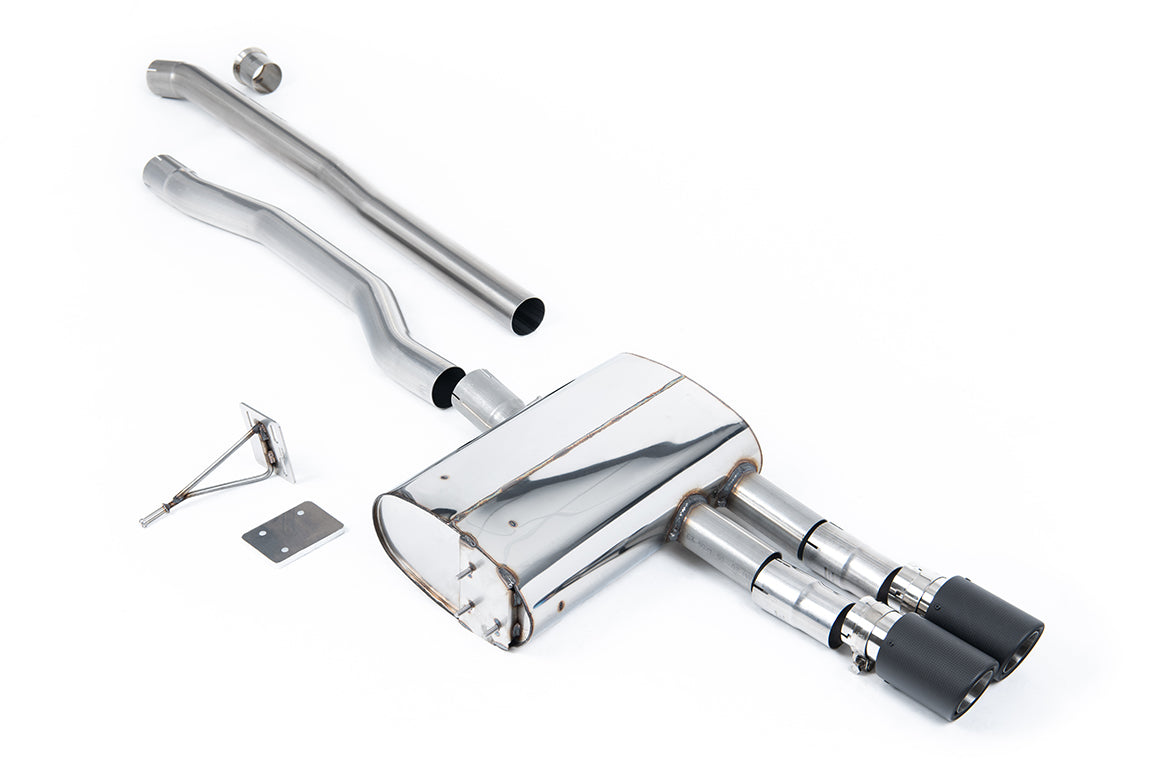 Mini Cooper S F55 (LCI Only) - GPF Bypass - Non Resonated (Louder) Cat-Back Exhaust System with Carbon JET-90 Trims