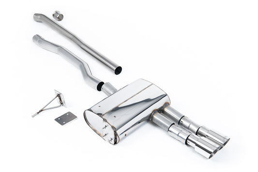 Mini Cooper S F55 (LCI Only) - GPF Bypass - Non Resonated (Louder) Cat-Back Exhaust System with Polished GT-90 Trims