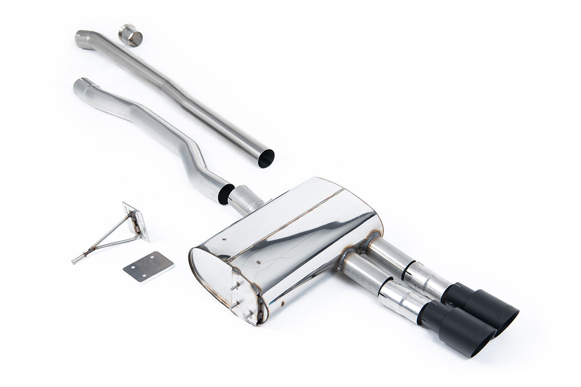 Mini Cooper S F55 (LCI Only) - GPF Bypass - Non Resonated (Louder) Cat-Back Exhaust System with Cerakote Black GT-90 Trims