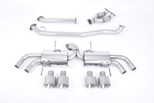 Nissan GT-R R35 - Non-Resonated Primary Cat-Back Exhaust System with Quad Brushed Titanium Trims
