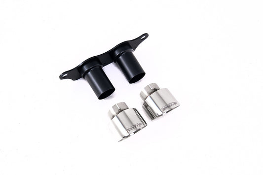 Porsche 991.2 GT3 &amp; GT3 RS - GT-100 Polished Trims &amp; Mounting Plate - Fits to OE Silencer
