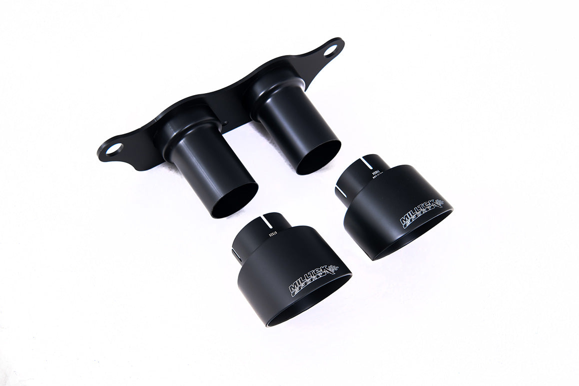 Porsche 991.2 GT3 &amp; GT3 RS - GT-100 Cerakote Black Trims &amp; Mounting Plate - Fits to OE Rear Silencer