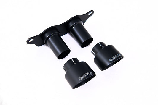 Porsche 991.2 GT3 &amp; GT3 RS - GT-100 Cerakote Black Trims &amp; Mounting Plate - Fits to OE Rear Silencer
