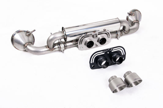 Porsche 992.1 GT3 - Rear Silencer(s) with GT-100 Brushed Titanium Trims