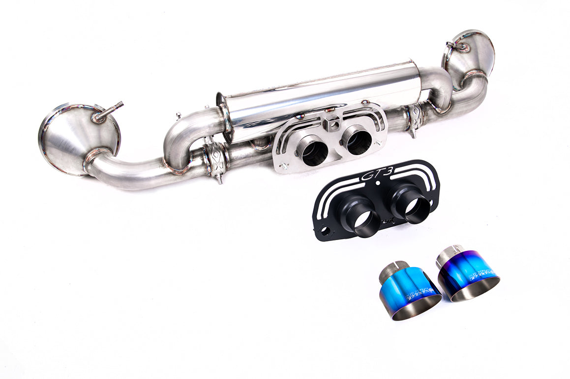 Porsche 992.1 GT3 - Rear Silencer(s) with GT-100 Burnt Titanium Trims