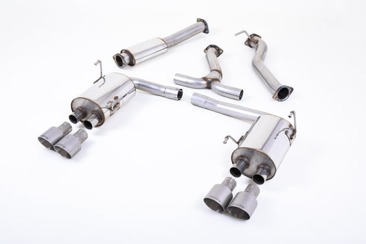 Subraru Impreza WRX &amp; STi (2014 - 2021) - Resonated (Quieter) Cat-Back Exhaust System with MSUB169 Connector &amp; Titanium GT-100 Tips