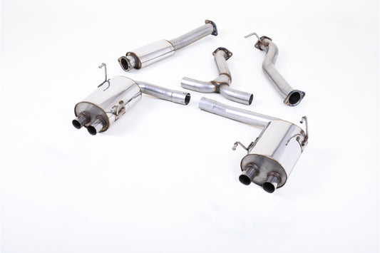 Subraru Impreza WRX &amp; STi (2014 - 2021) - Resonated (Quieter) Cat-Back Exhaust System with MSUB169 Connector &amp; Burnt Titanium GT-100 Tips